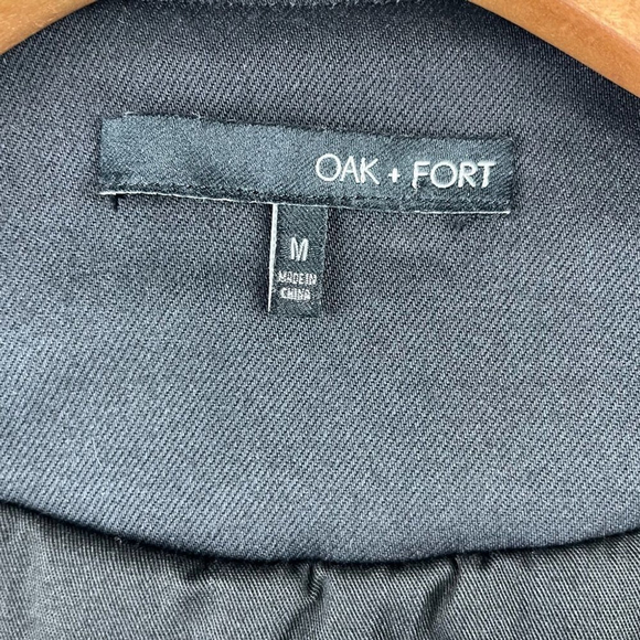 OAK + Fort Black Cotton Padded Zip Jacket w/ Horizontal Stitch Size M - Picture 4 of 7